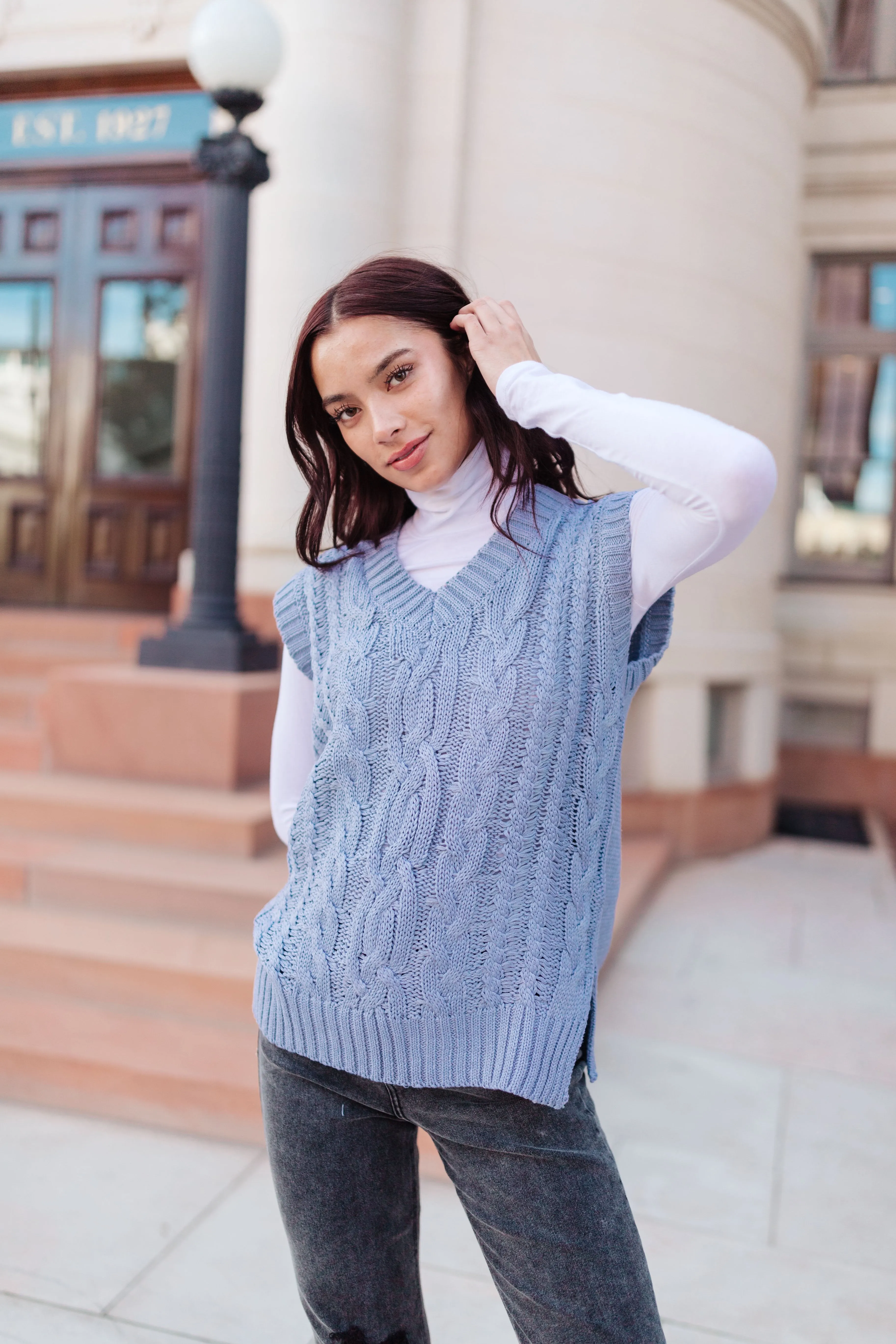 Love Struck Cable Knit Sweater Vest