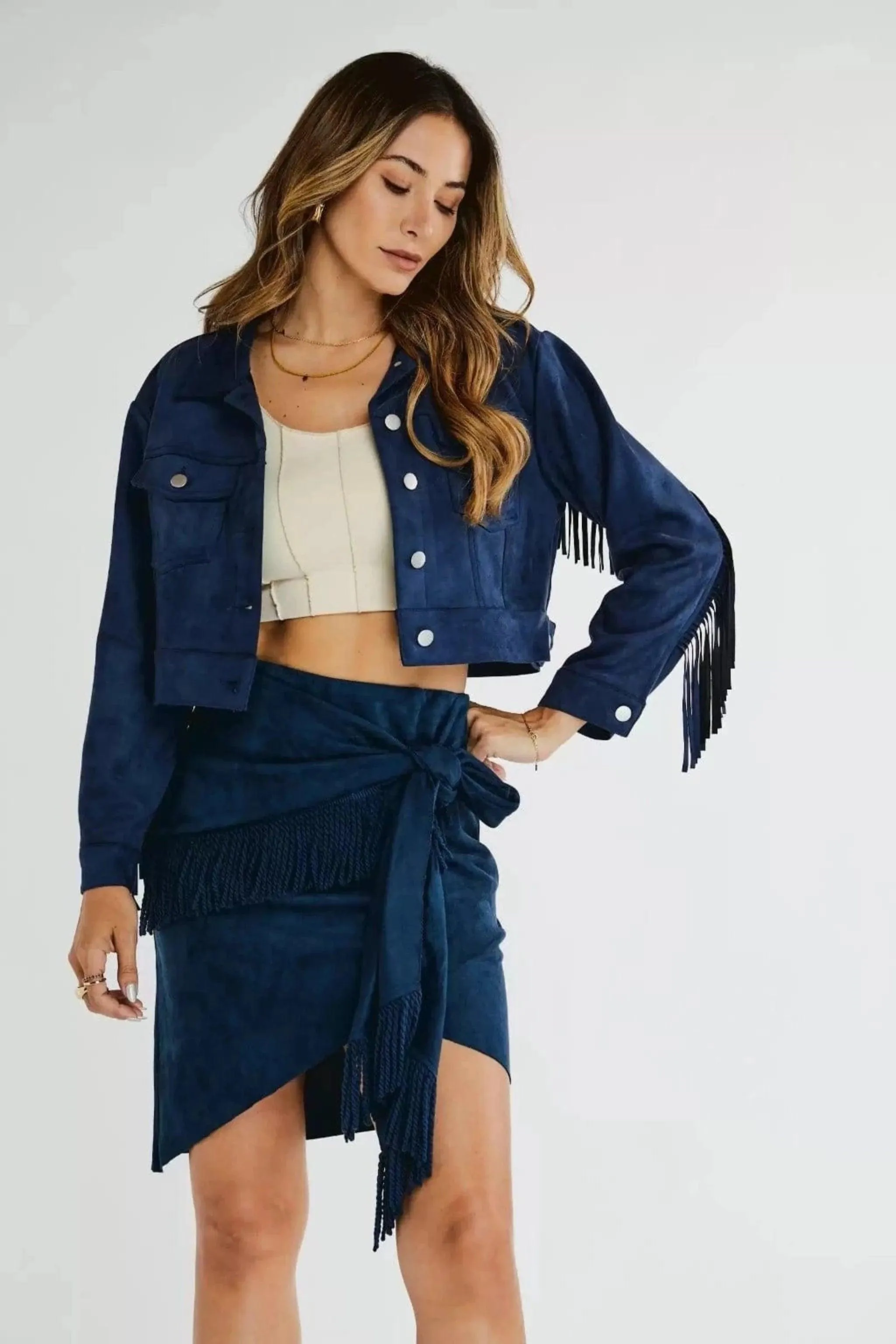 LOWER PART FRINGED MINI SKIRTS