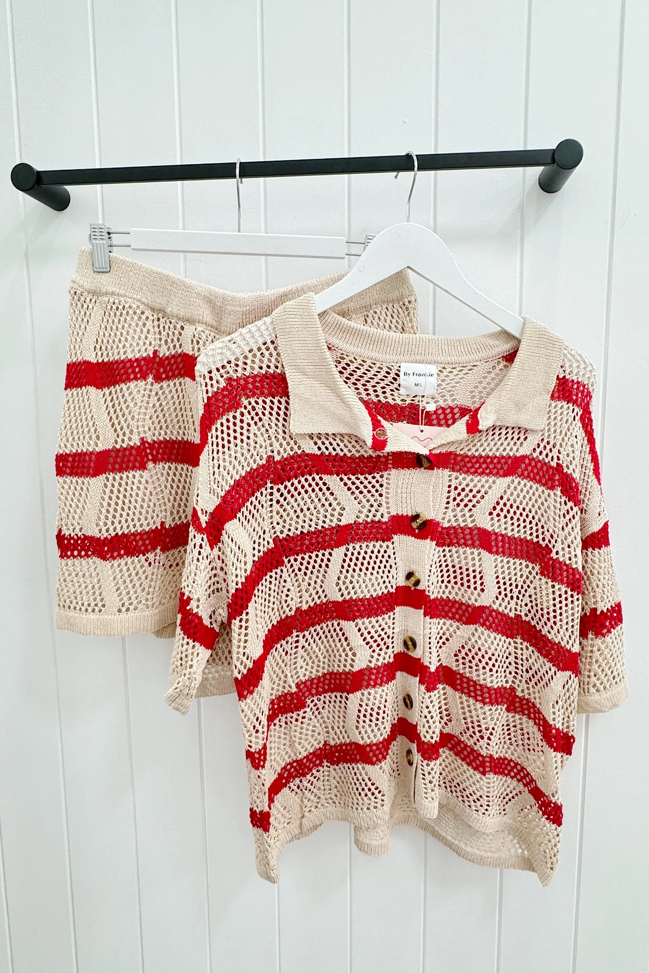 Malibu Knitted Set, Red