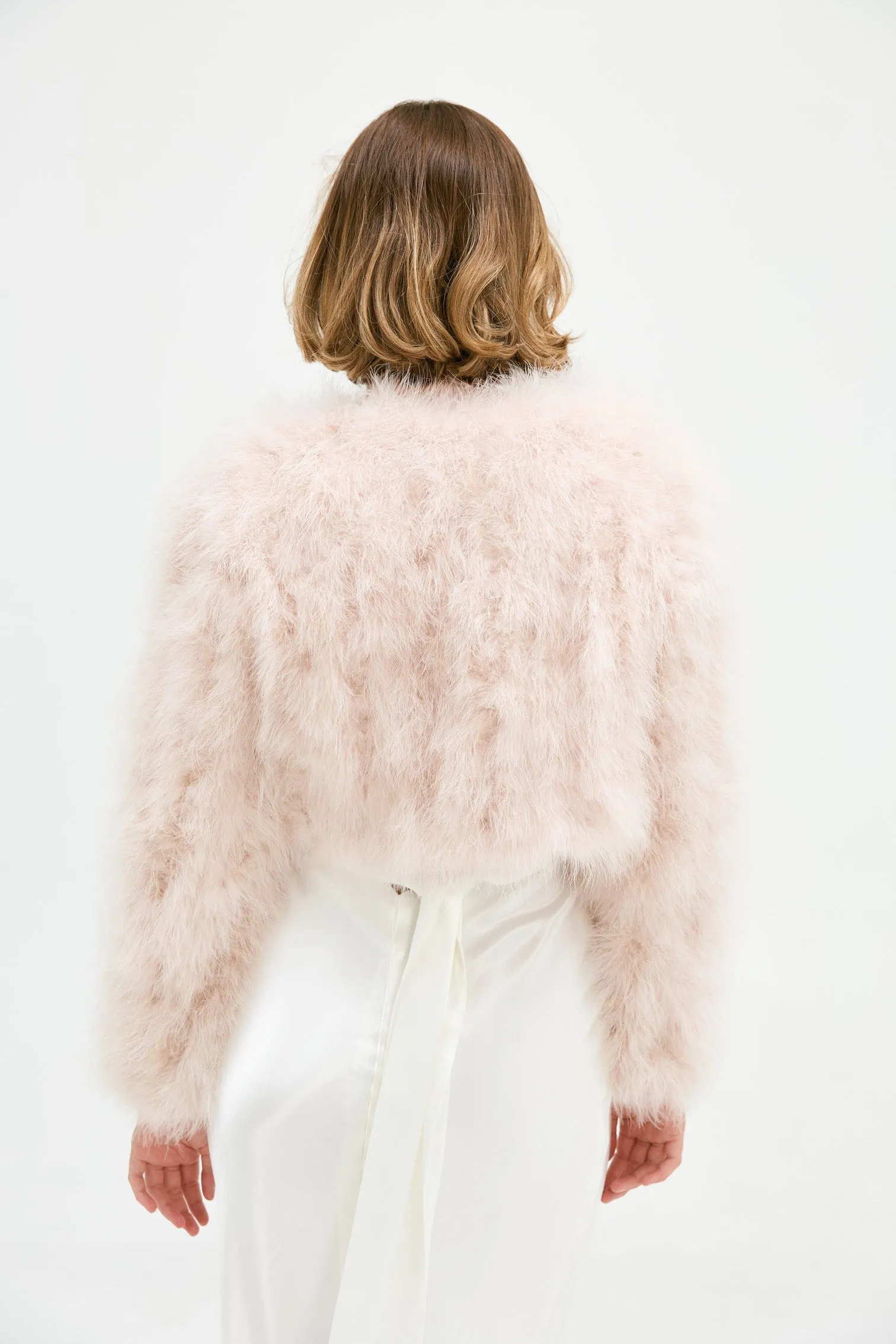 Manhattan Crop Jacket - Baby Pink