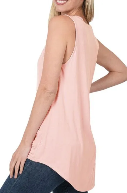 Marina Luxe Hi Lo Hem Tank - Light Pink