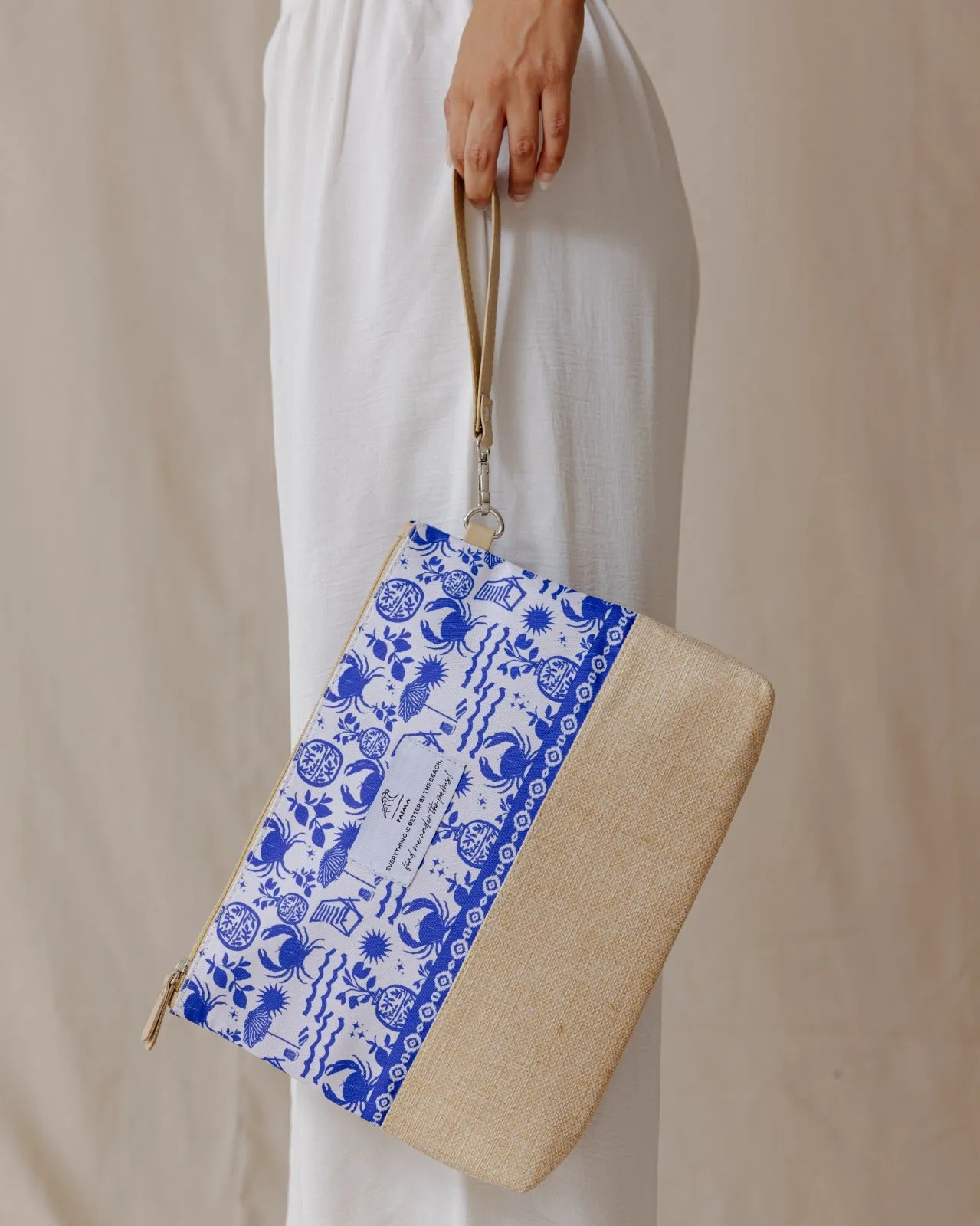 Mediterranean Blue Beach Pouch