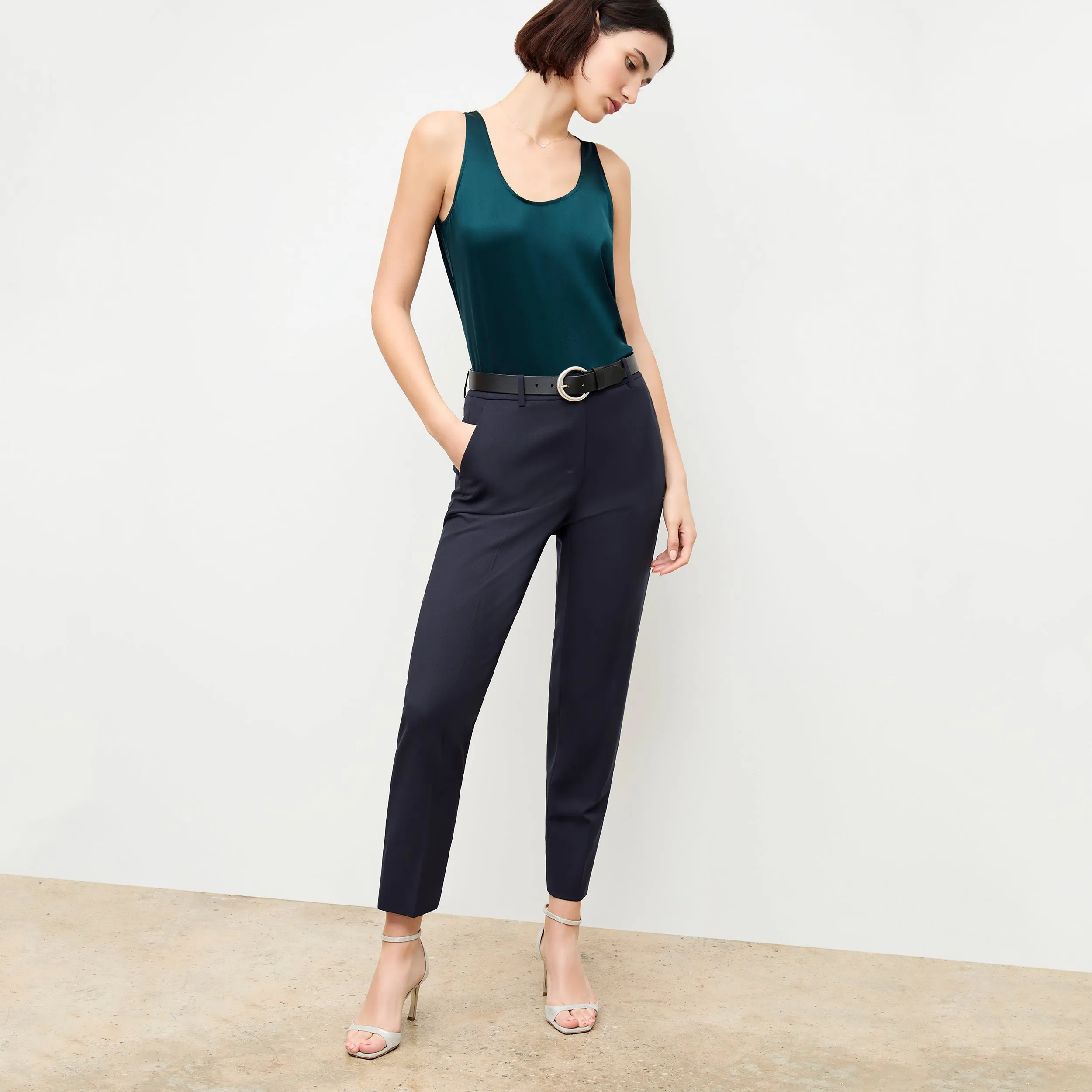 Mejia Pant - Washable Wool Twill :: Dark Navy