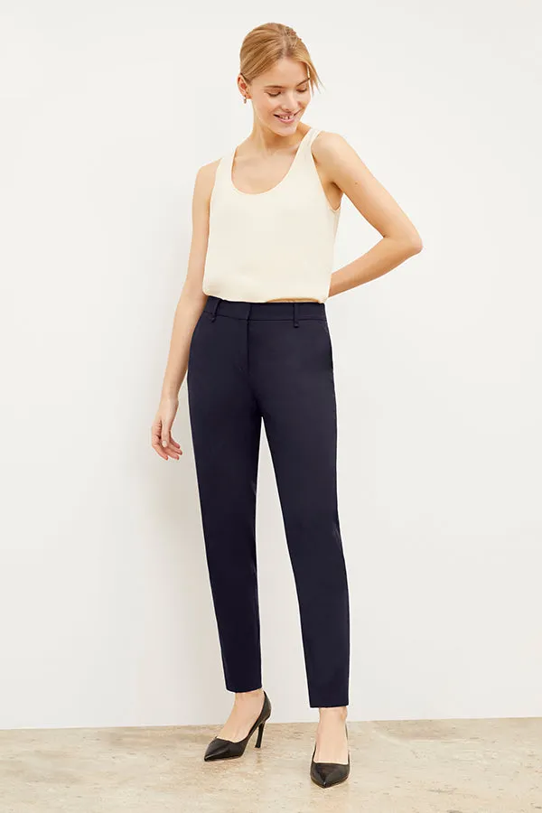 Mejia Pant - Washable Wool Twill :: Dark Navy