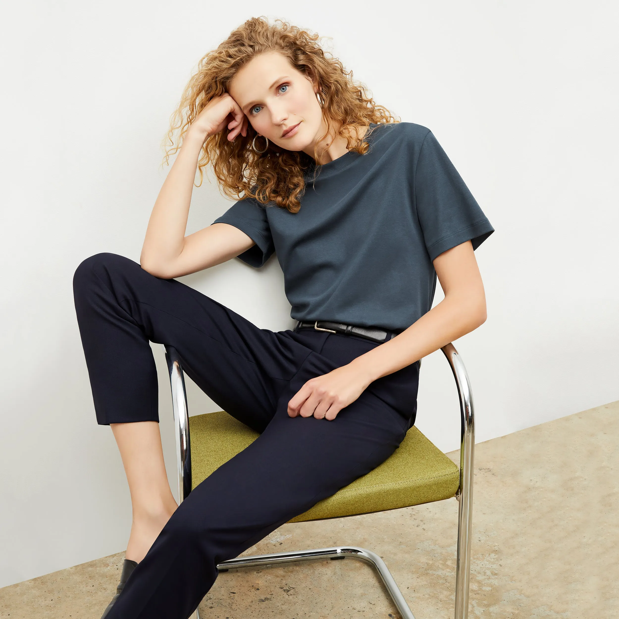 Mejia Pant - Washable Wool Twill :: Dark Navy