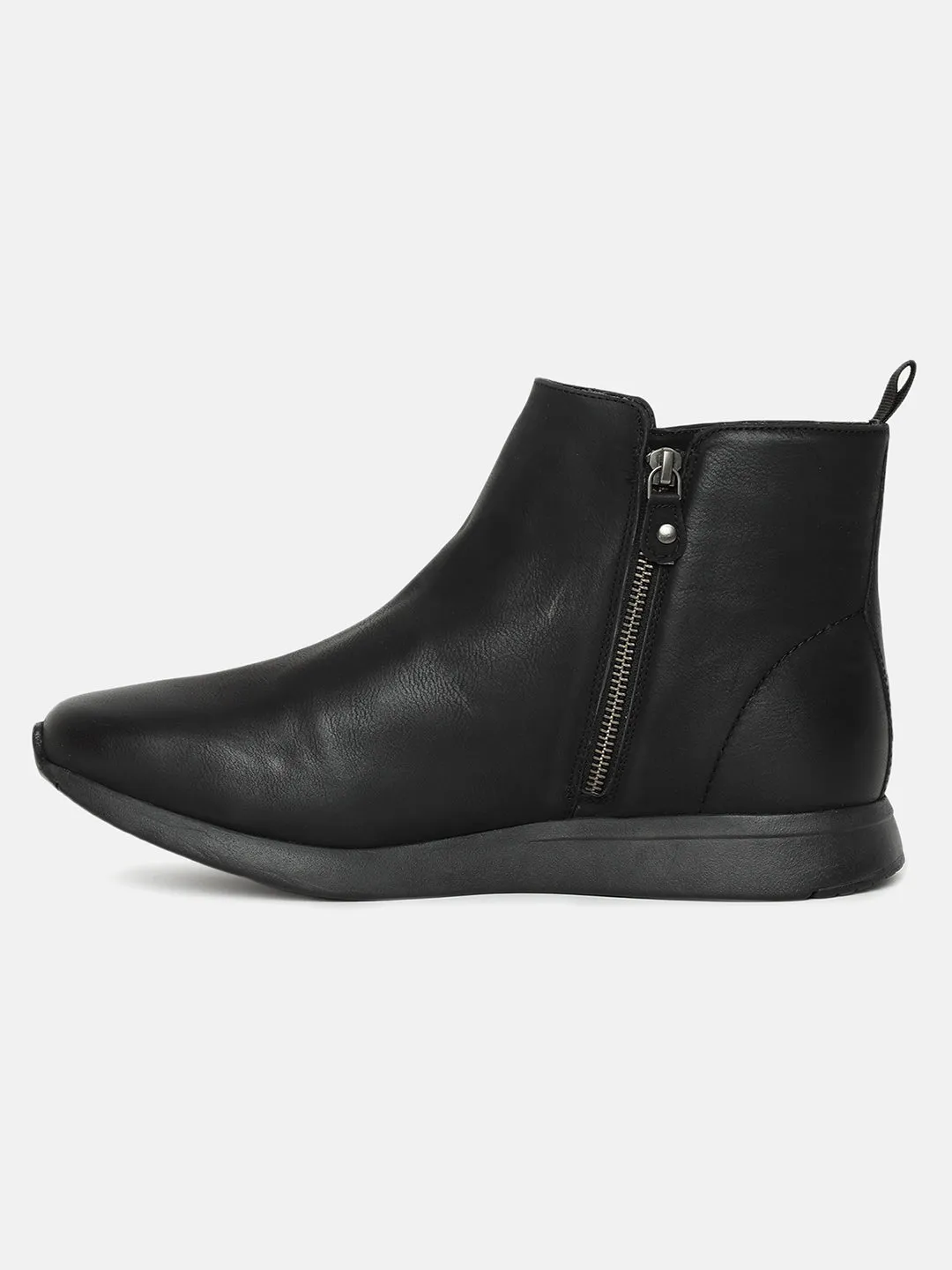 Men's Black Solid Boots