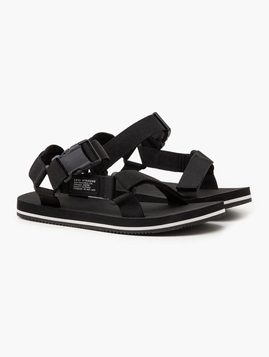 Men's Black Solid Sandals