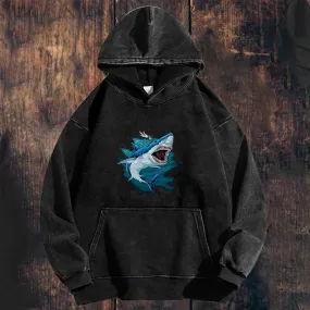 Mens Blue Shark Hoodies