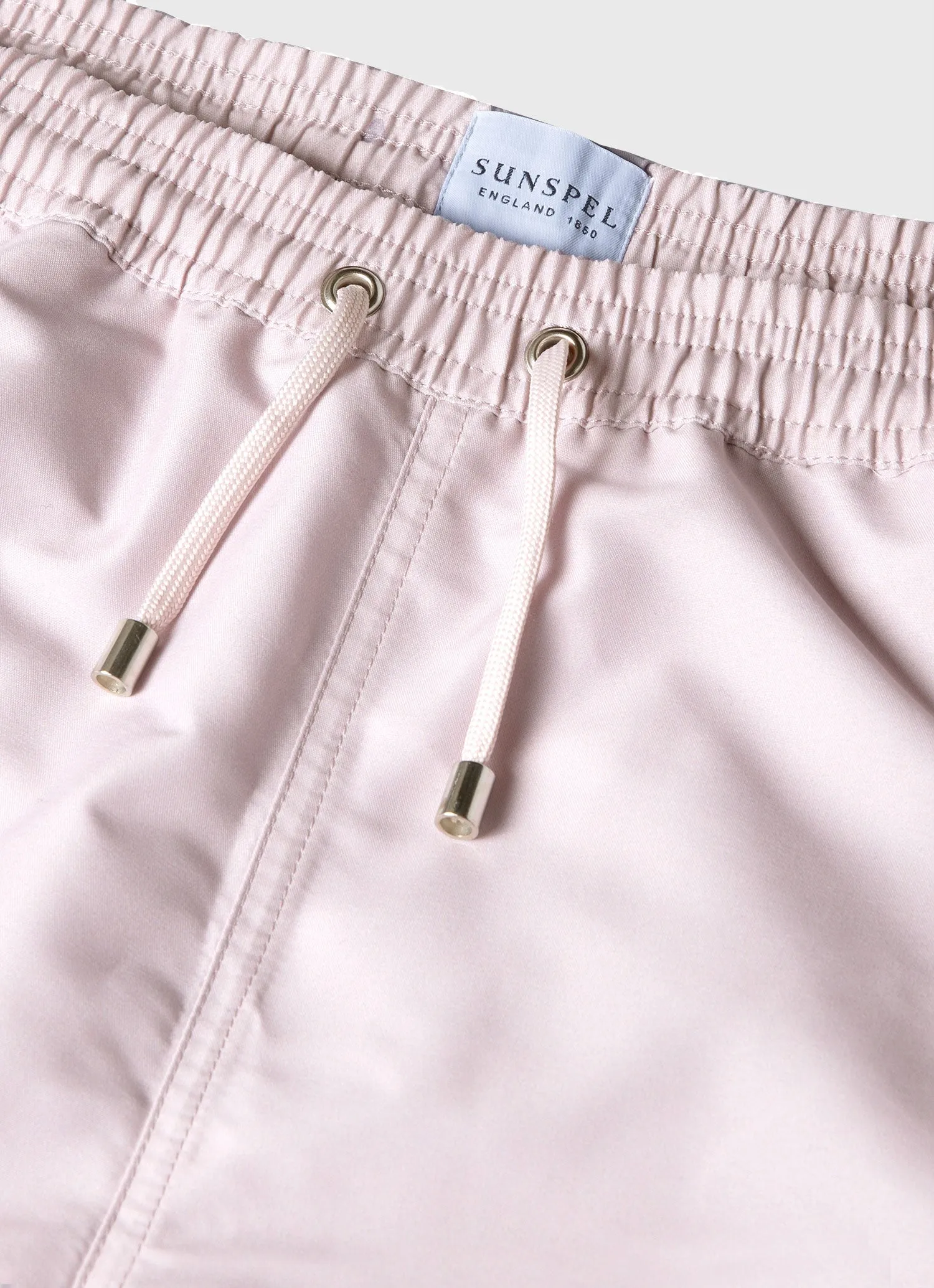 Men's Drawstring Swim Shorts in Pale Pink