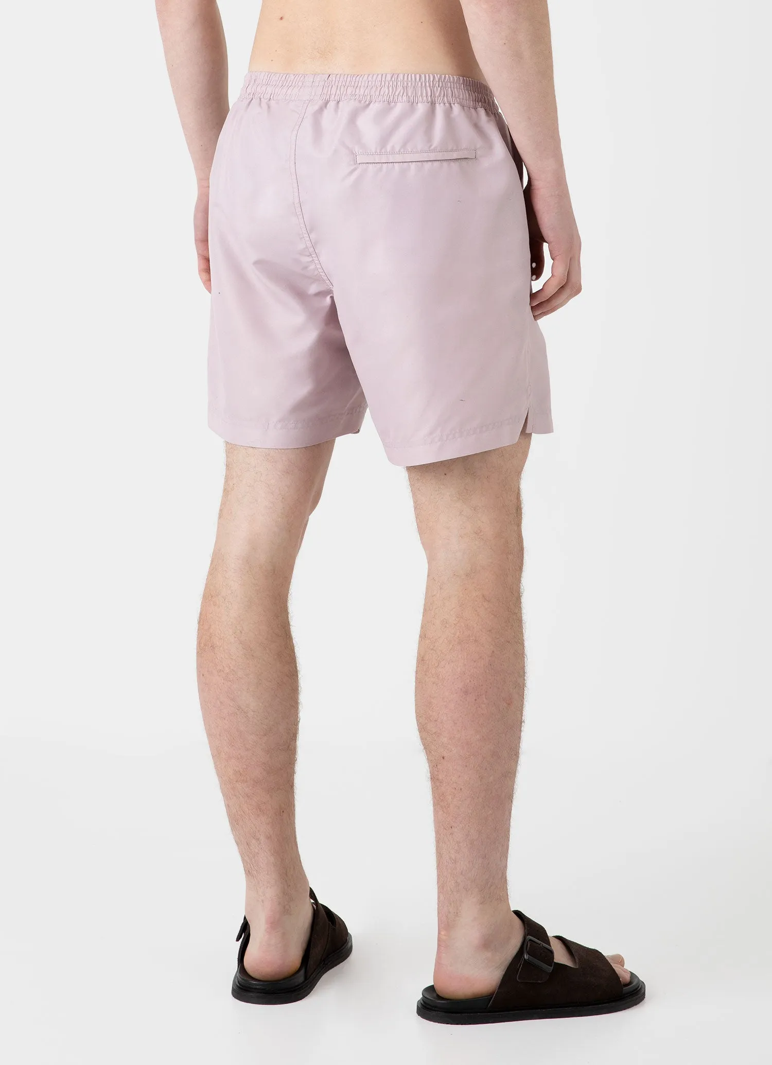 Men's Drawstring Swim Shorts in Pale Pink