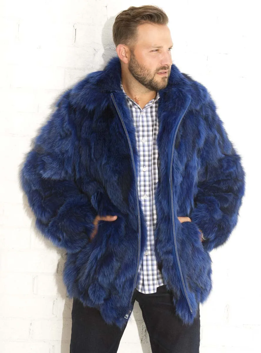 Men's Fox Fur Bomber Jacket