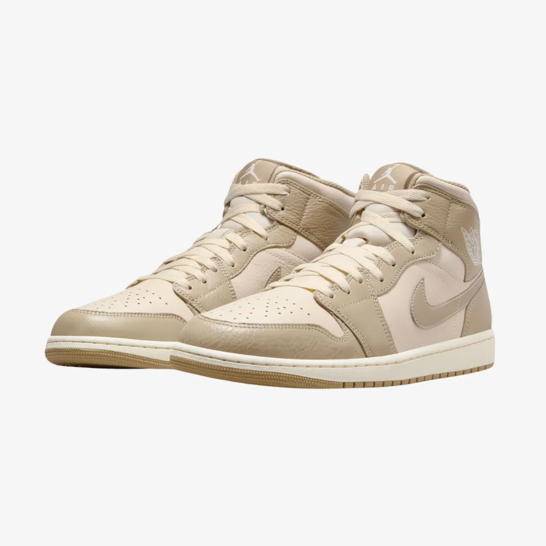 mens jordan 1 mid (legend light brown/khaki)