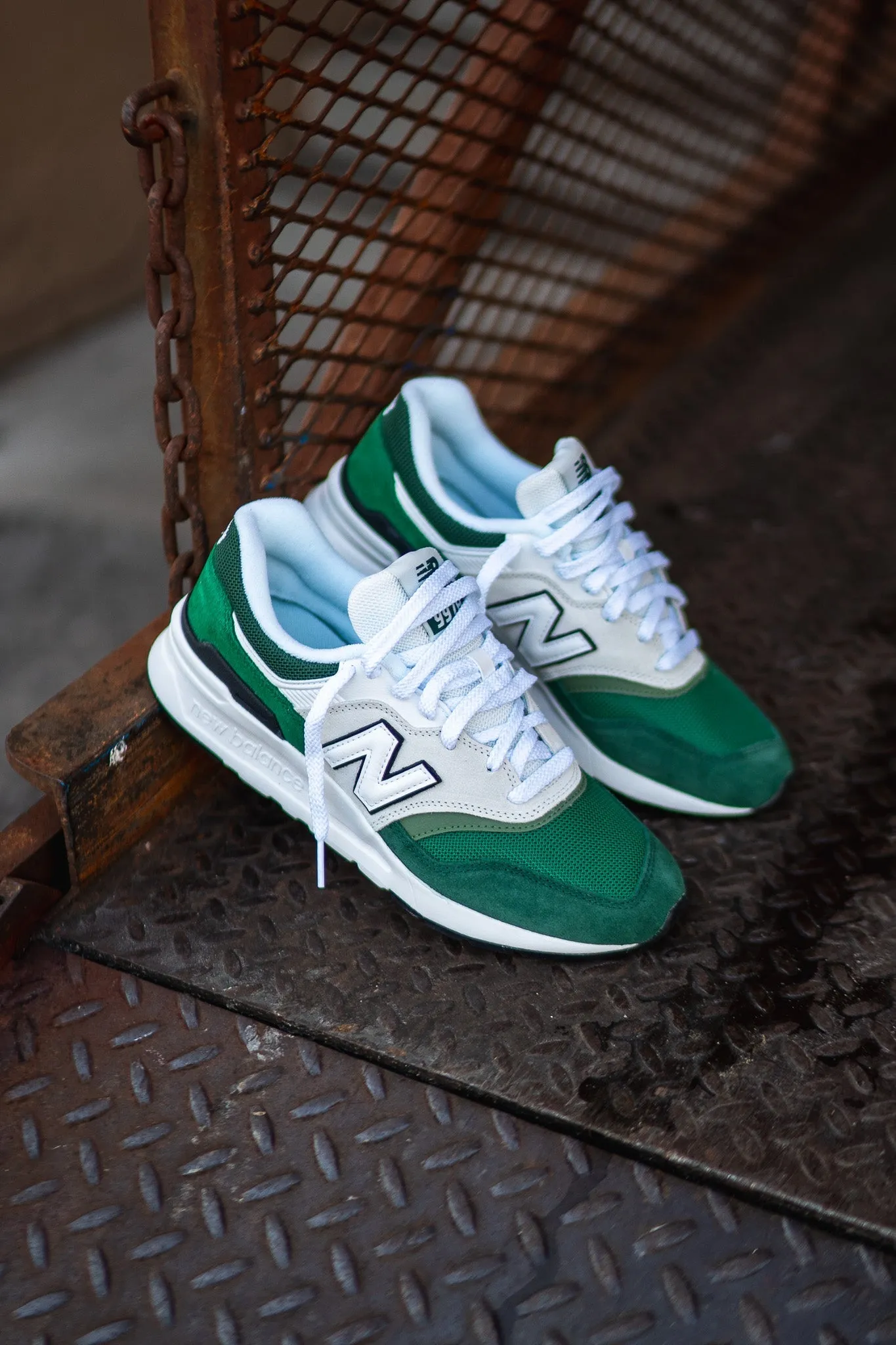 Mens New Balance 997H (White/Green) - CM997HOH