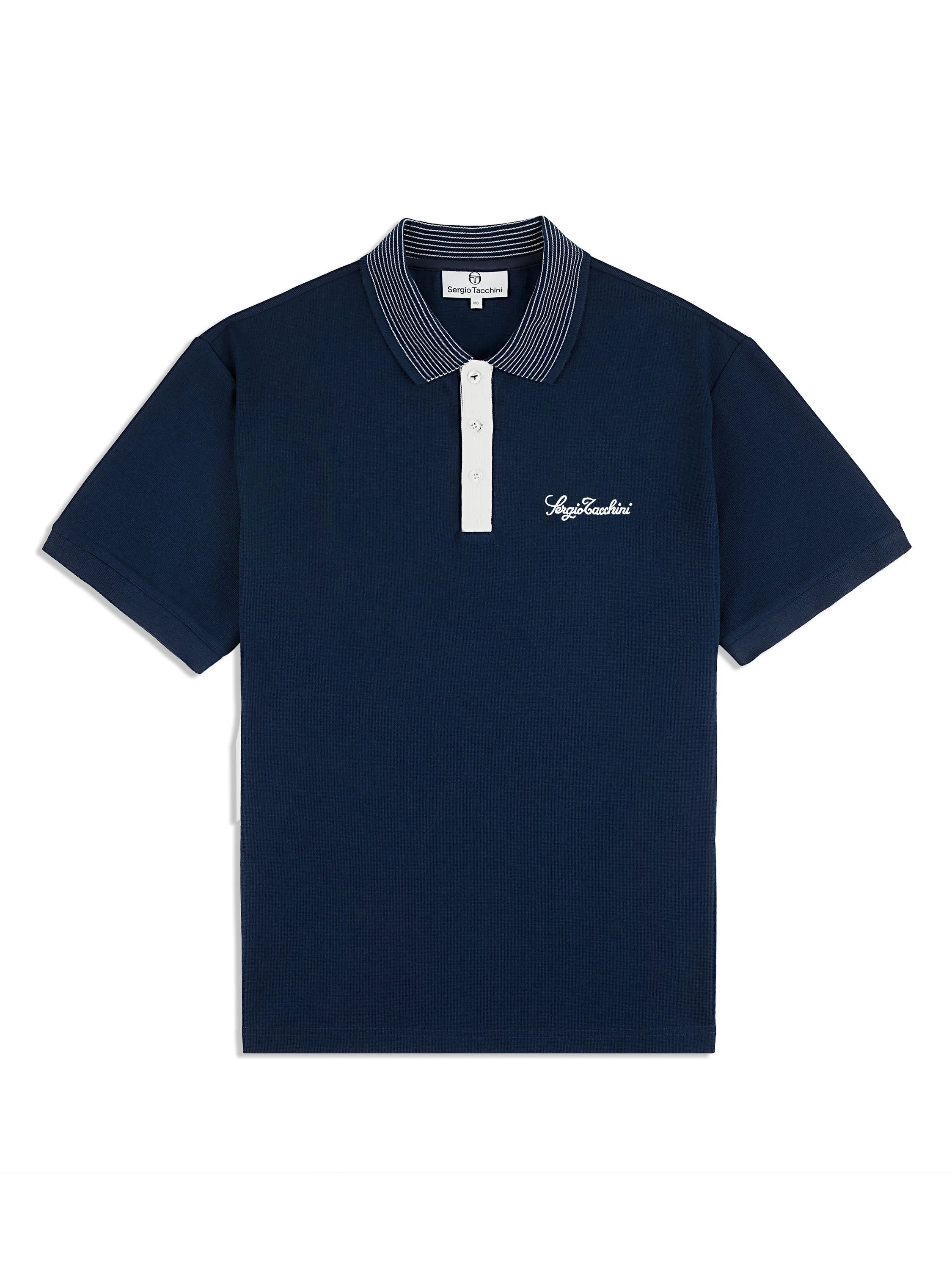 mens sergio tacchini suveniri s/s polo (maritime blue)