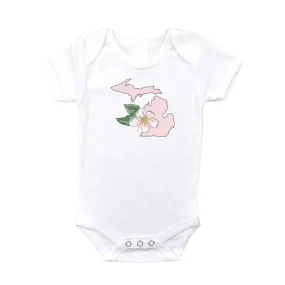 Michigan Apple Blossom Baby Onesie