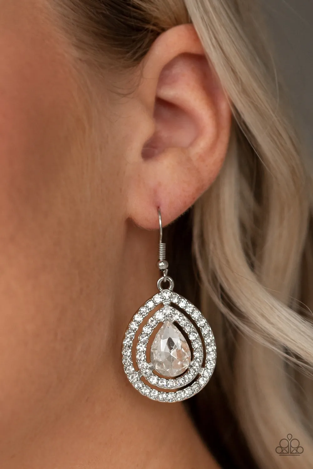 Millionaire Debonair White-Earrings