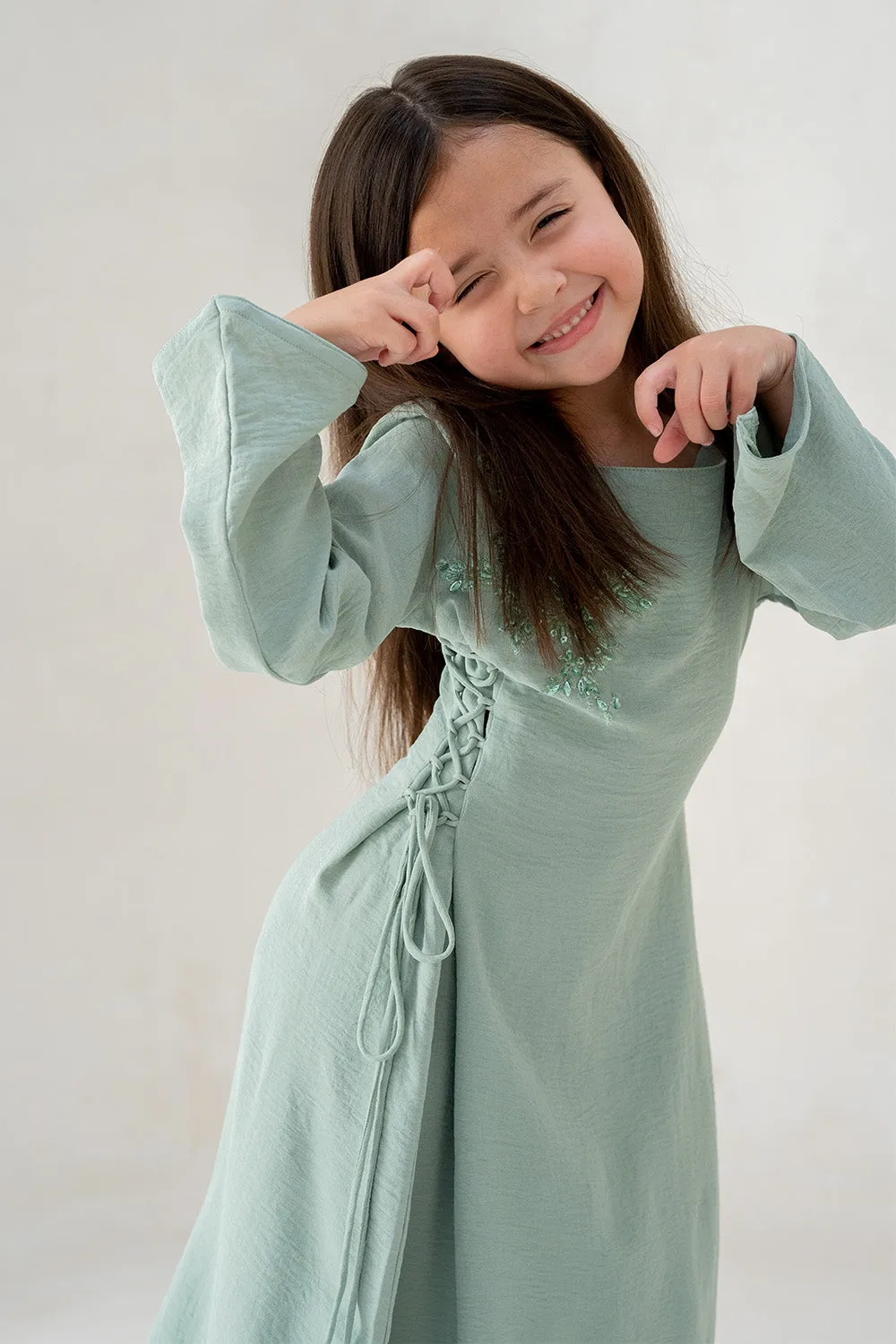 Minty Mist Kids Abaya