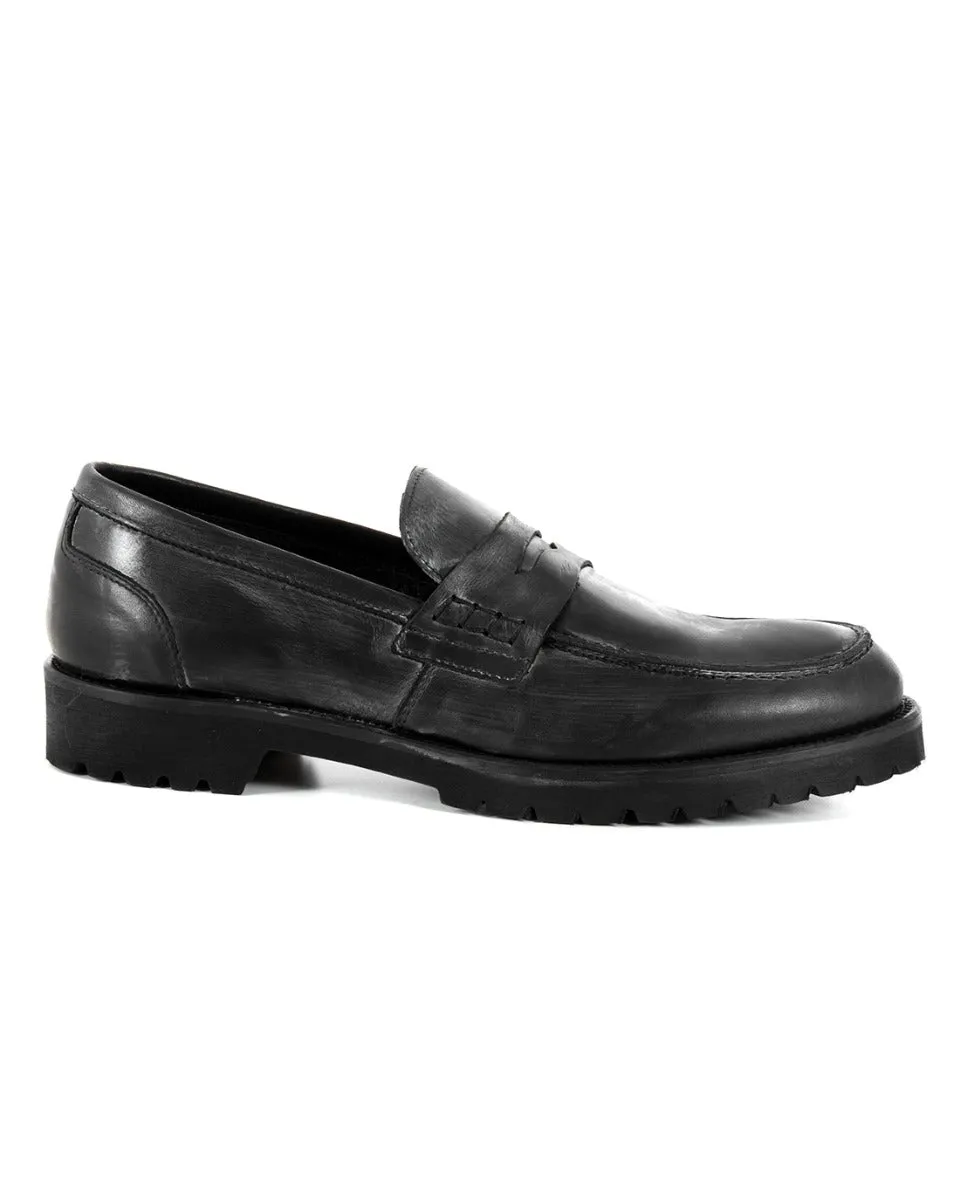 Mocassini College Uomo Scarpe Alte Ecopelle Nero Eleganti Casual Sportive GIOSAL-S1212A