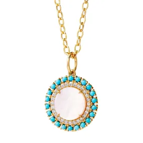 Mogul Turquoise Diamond Medallion Pendant