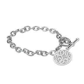 Monogram Toggle Bracelet - Recessed Border