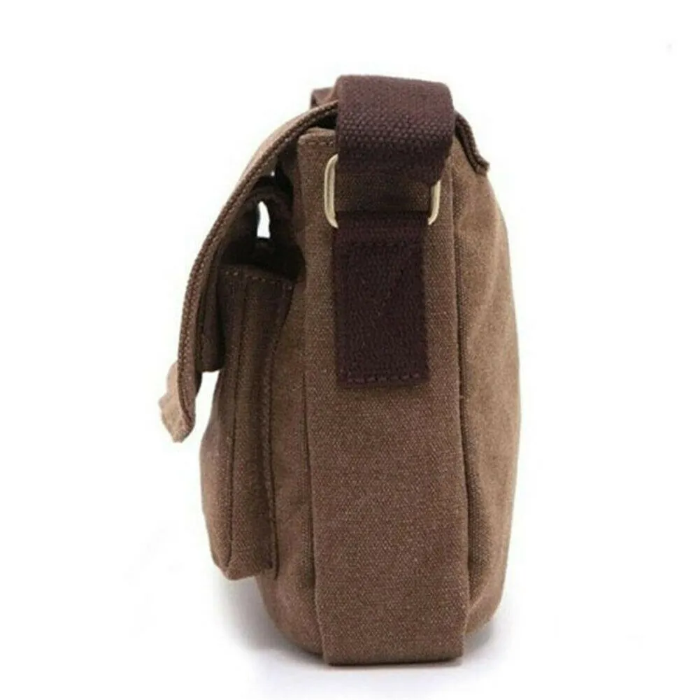 MROYALE™ Vintage Canvas Crossbody Messenger Bag - Men's Brown Outdoor