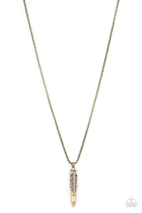 Mysterious Marksman - Brass Paparazzi Necklace