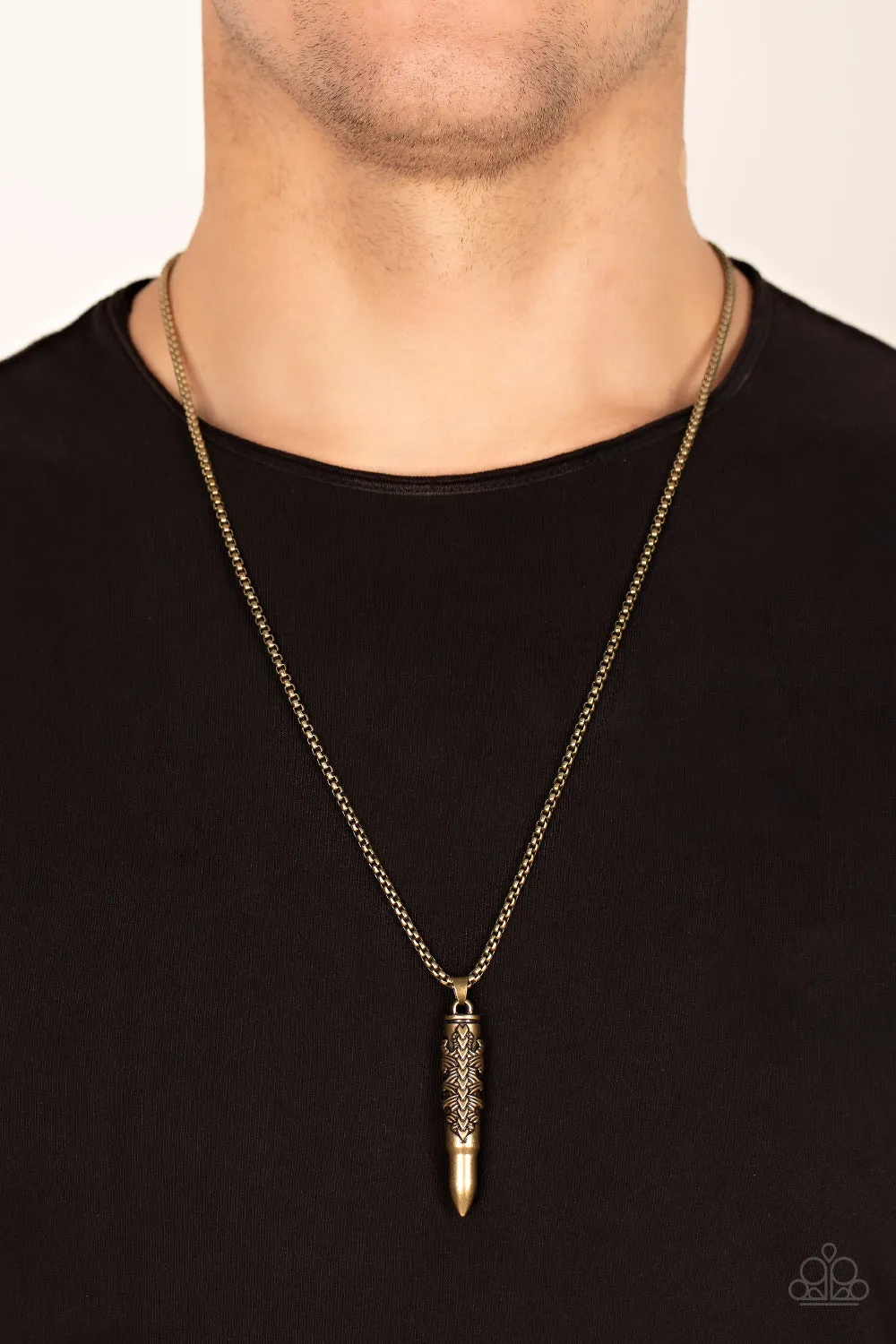 Mysterious Marksman - Brass Paparazzi Necklace