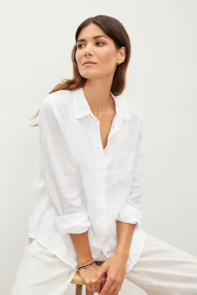 NATALIA LINEN BUTTON-UP SHIRT