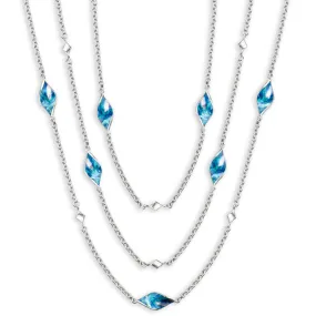 Nicole Barr Blue 7-Piece Aurora Marquise Twist Station Necklace