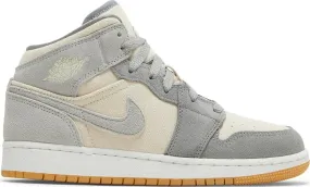 Nike Air Jordan 1 Mid SE Coconut Milk Particle Grey (GS) Women's