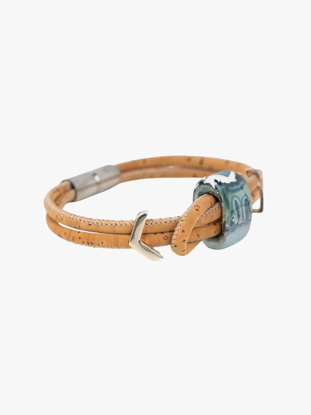 Nothern Light Vegan Bracelet in Cork and Ceramic Beads