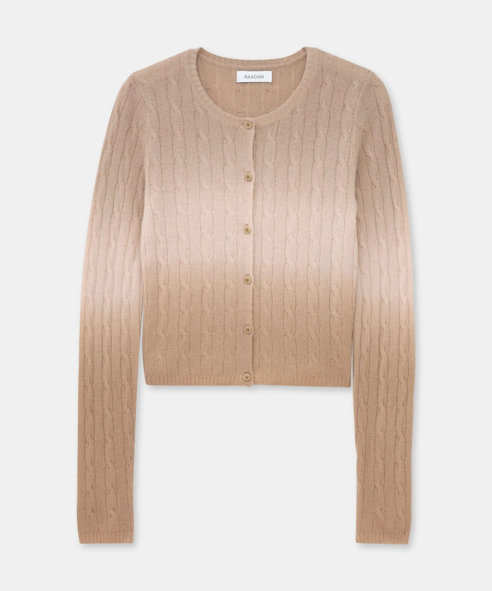 Novelty Cashmere Dip Dye Cable Cardigan