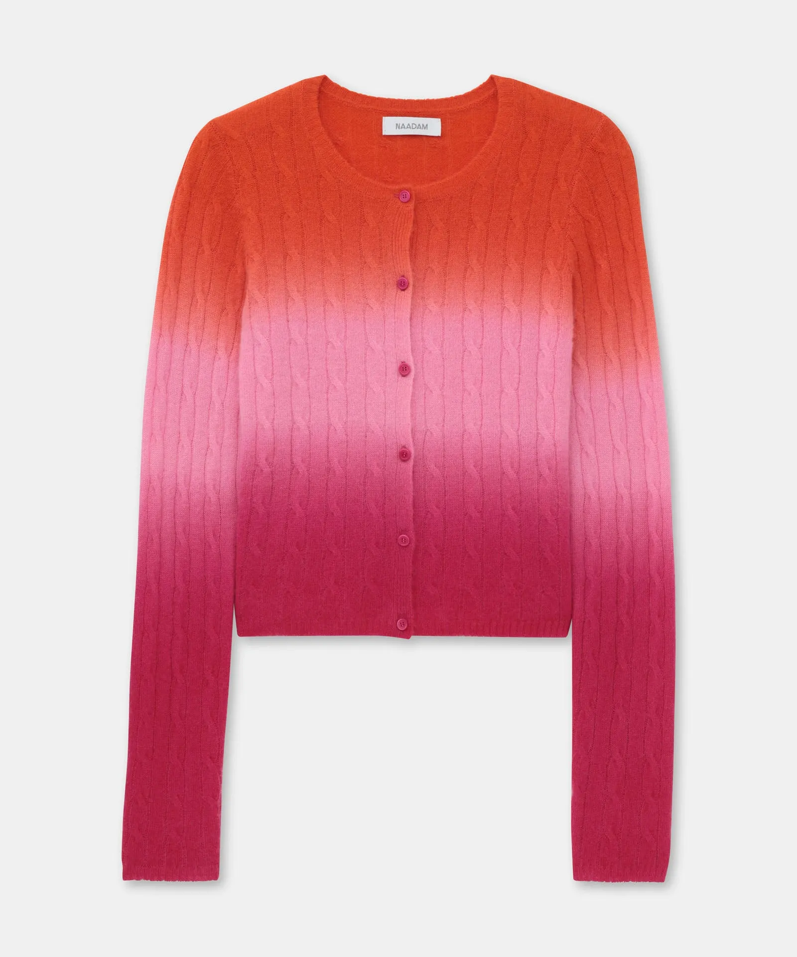 Novelty Cashmere Dip Dye Cable Cardigan