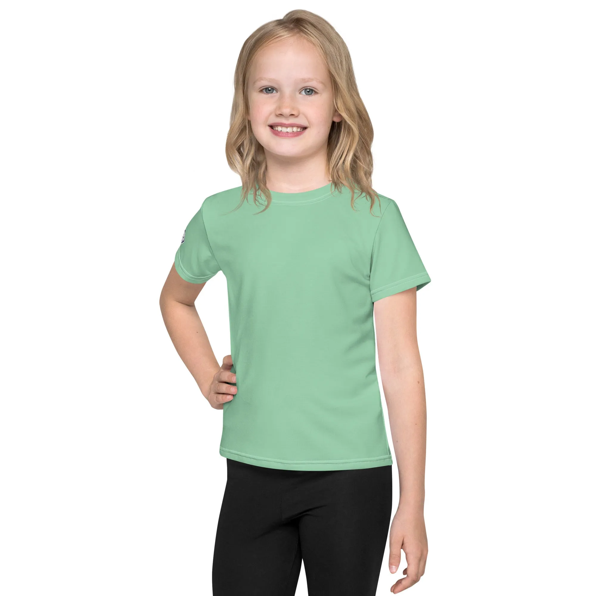 Outdoor Adventure Essential: Girls Short Sleeve Solid Color Rash Guard - Vista Blue