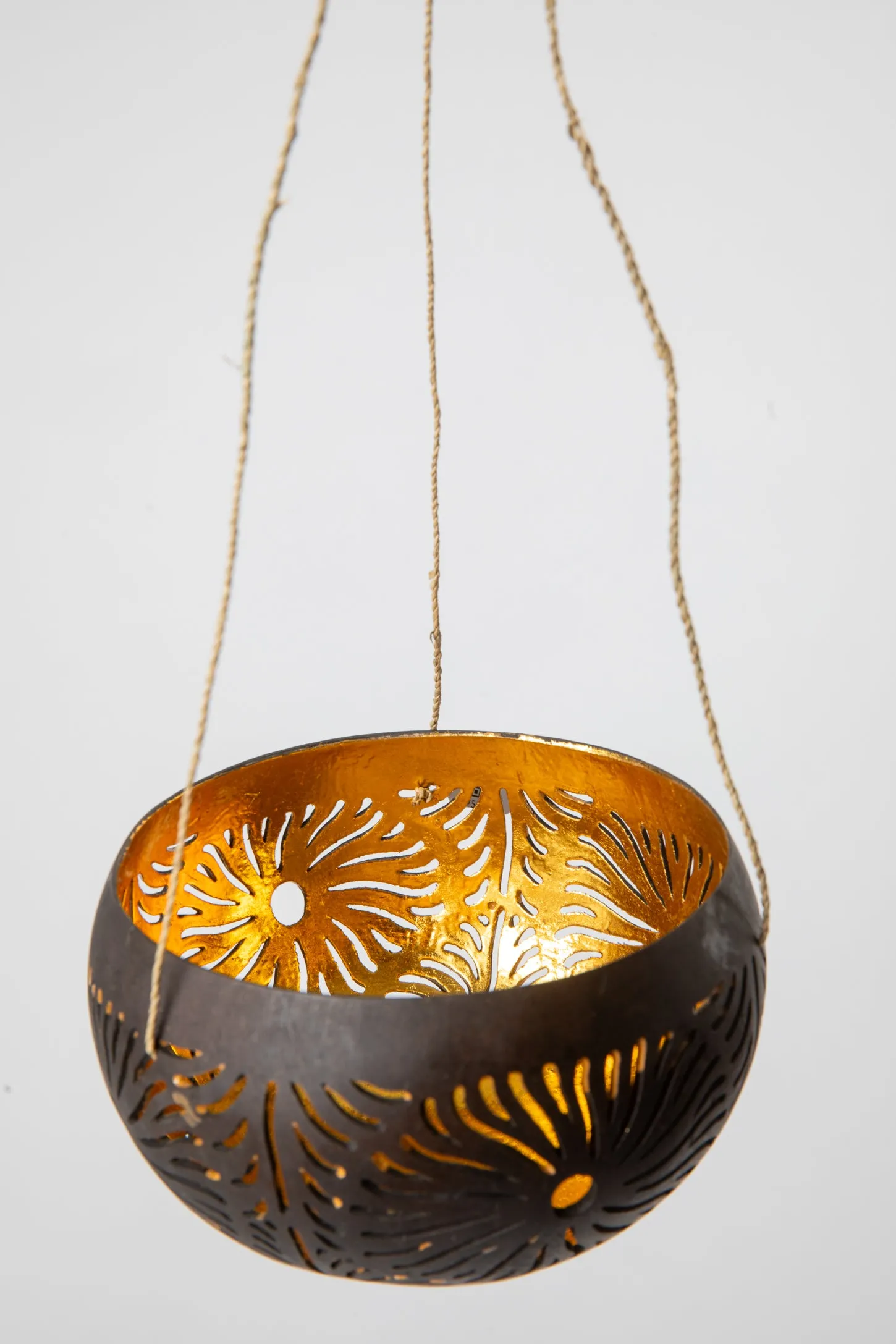 Painted Carved Coconut Planter