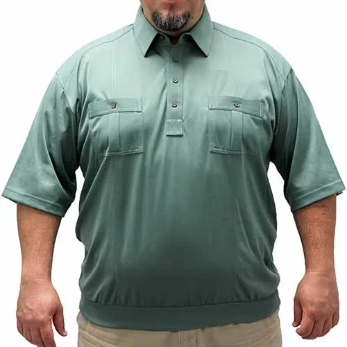 Palmland Short Sleeve Two Pocket Banded Bottom 1109 Big and Tall-Sage