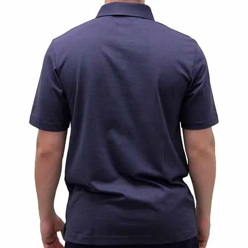 Palmland Solid Textured Short Sleeve Knit Big and Tall Navy