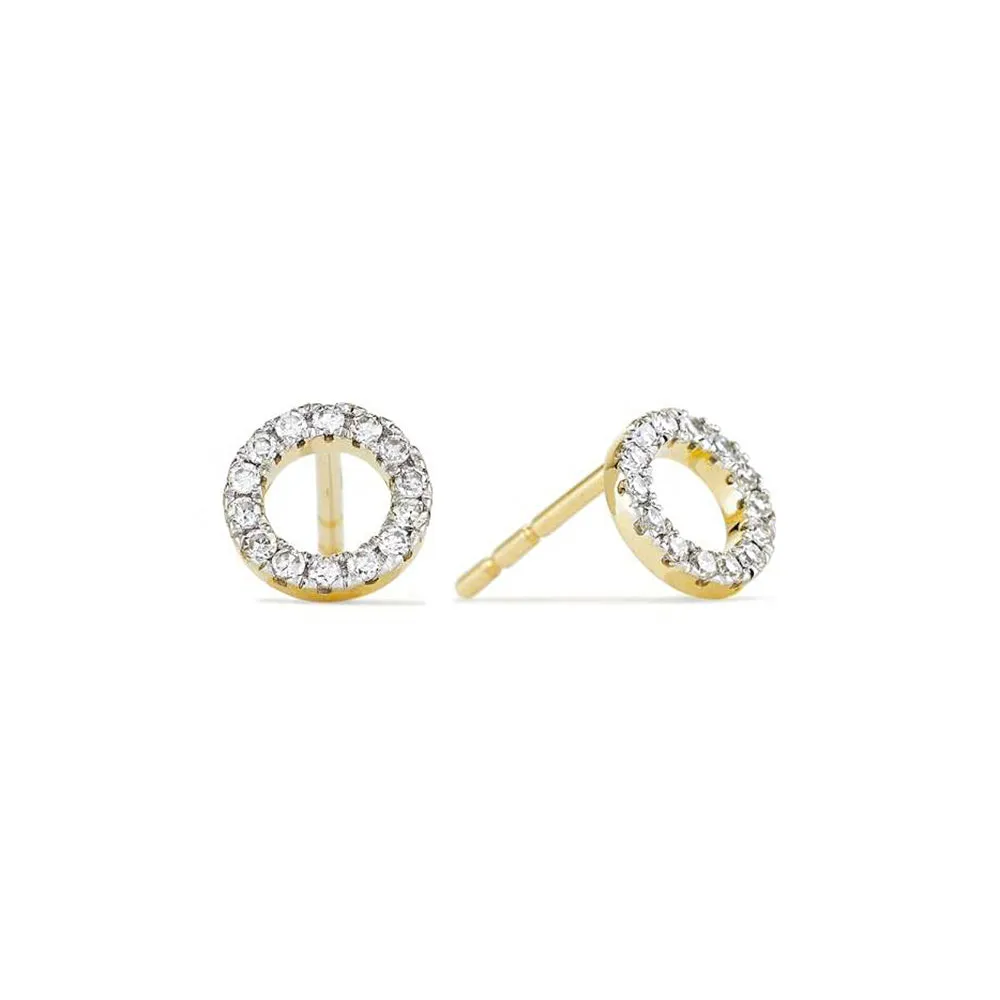 Pavé Lab Grown Diamond Mini Halo Stud Earrings