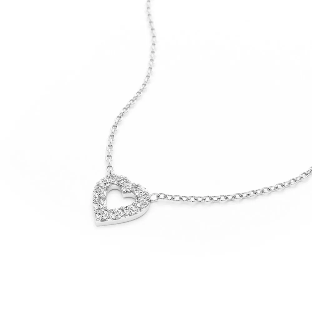 Pavé Lab Grown Diamond Mini Heart Necklace