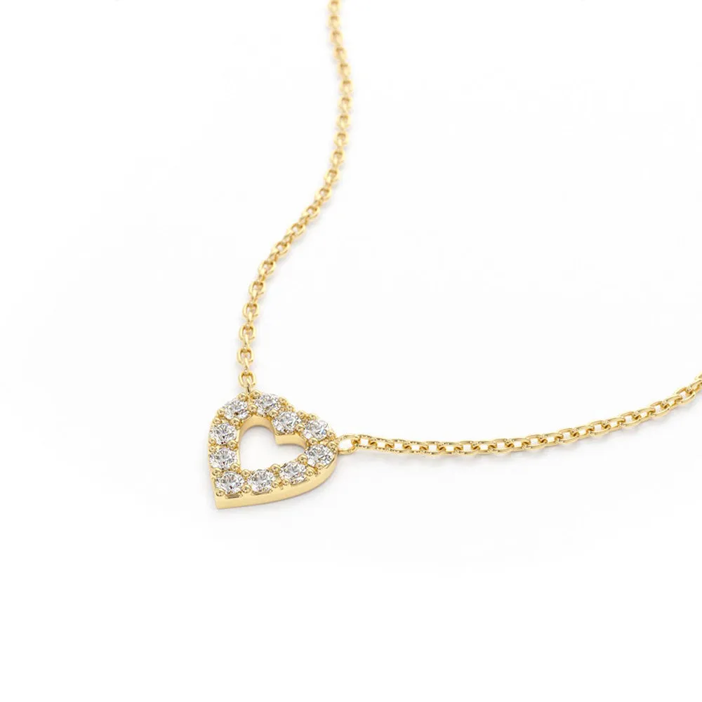 Pavé Lab Grown Diamond Mini Heart Necklace