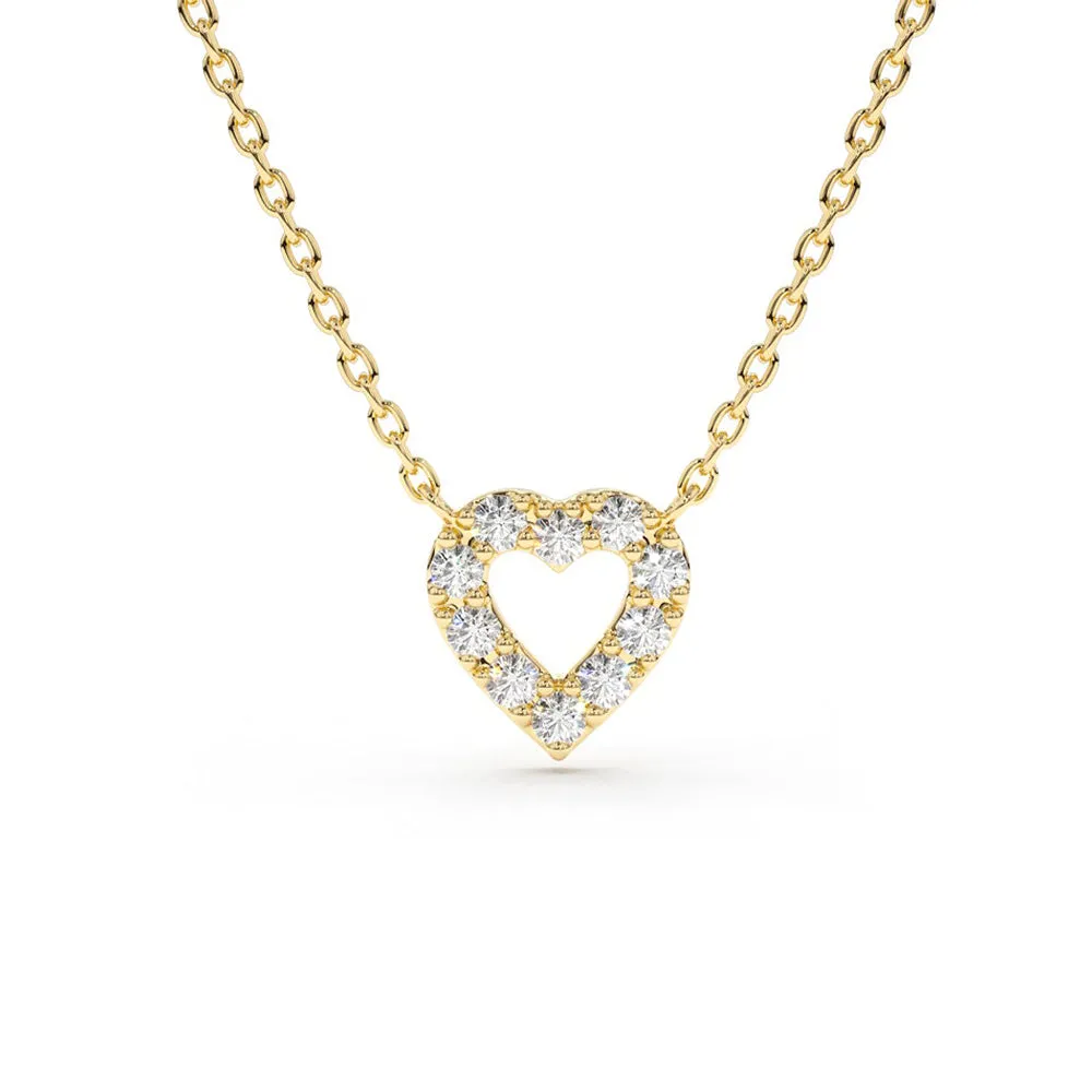 Pavé Lab Grown Diamond Mini Heart Necklace