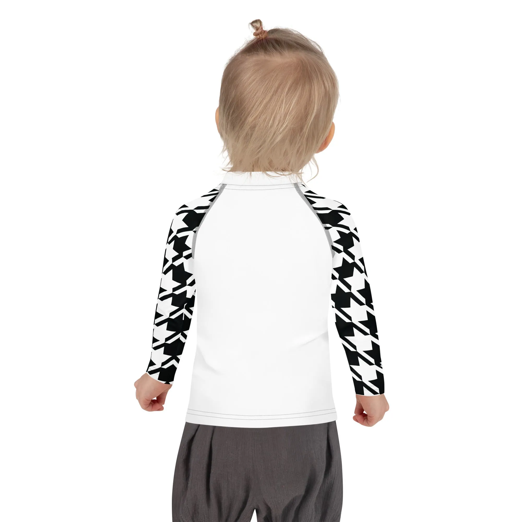 Performance Meets Style: Girl's Houndstooth Classic Jiu-Jitsu BJJ Rash Guard