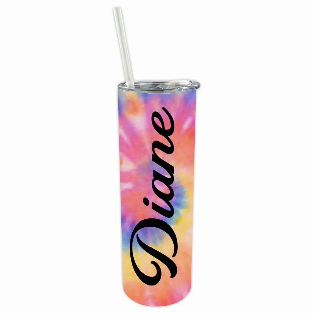 Personalized Tie Dye 30oz Double Walled Stainless Steel Bottle