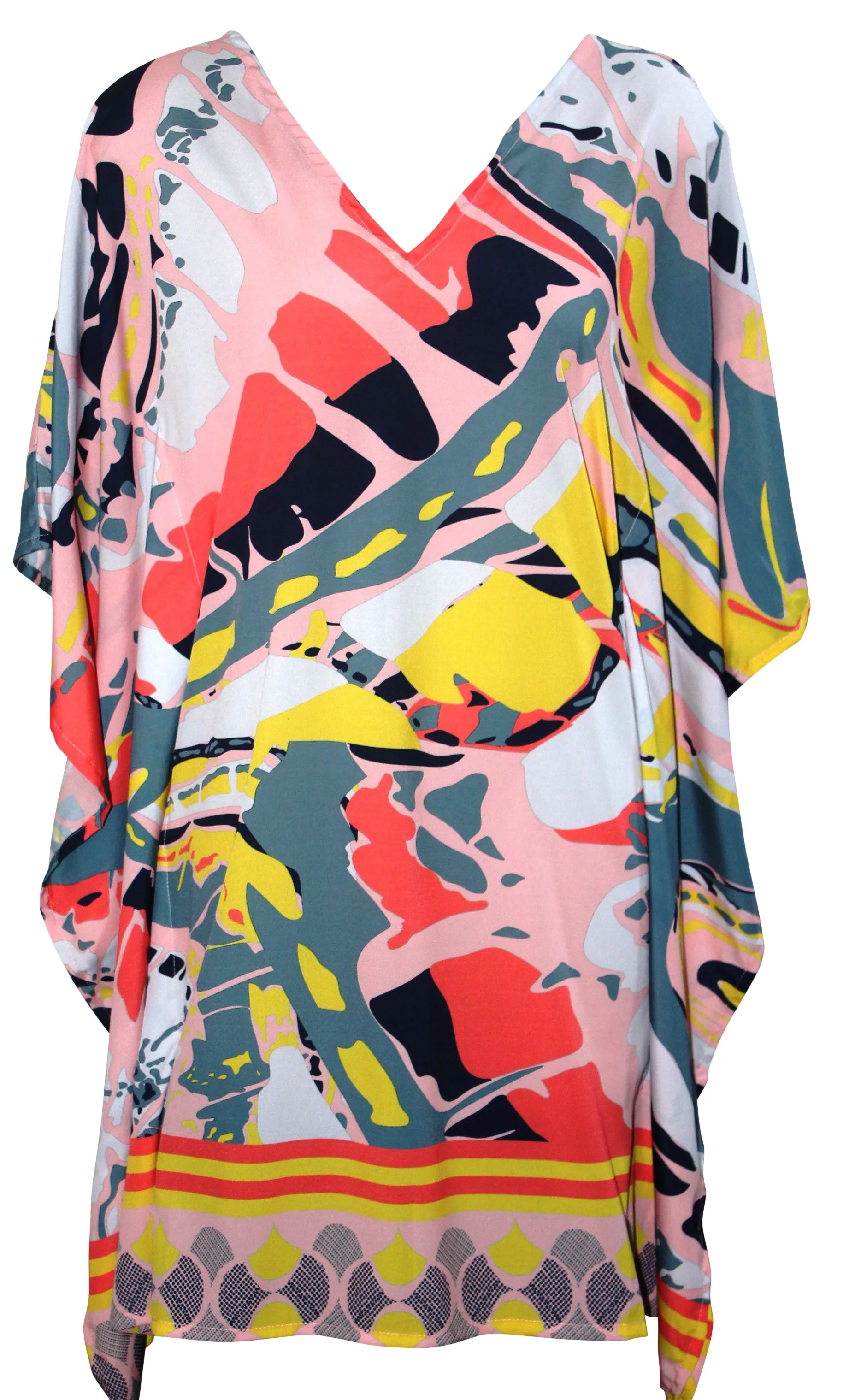 Pink Printed Kaftan Dress