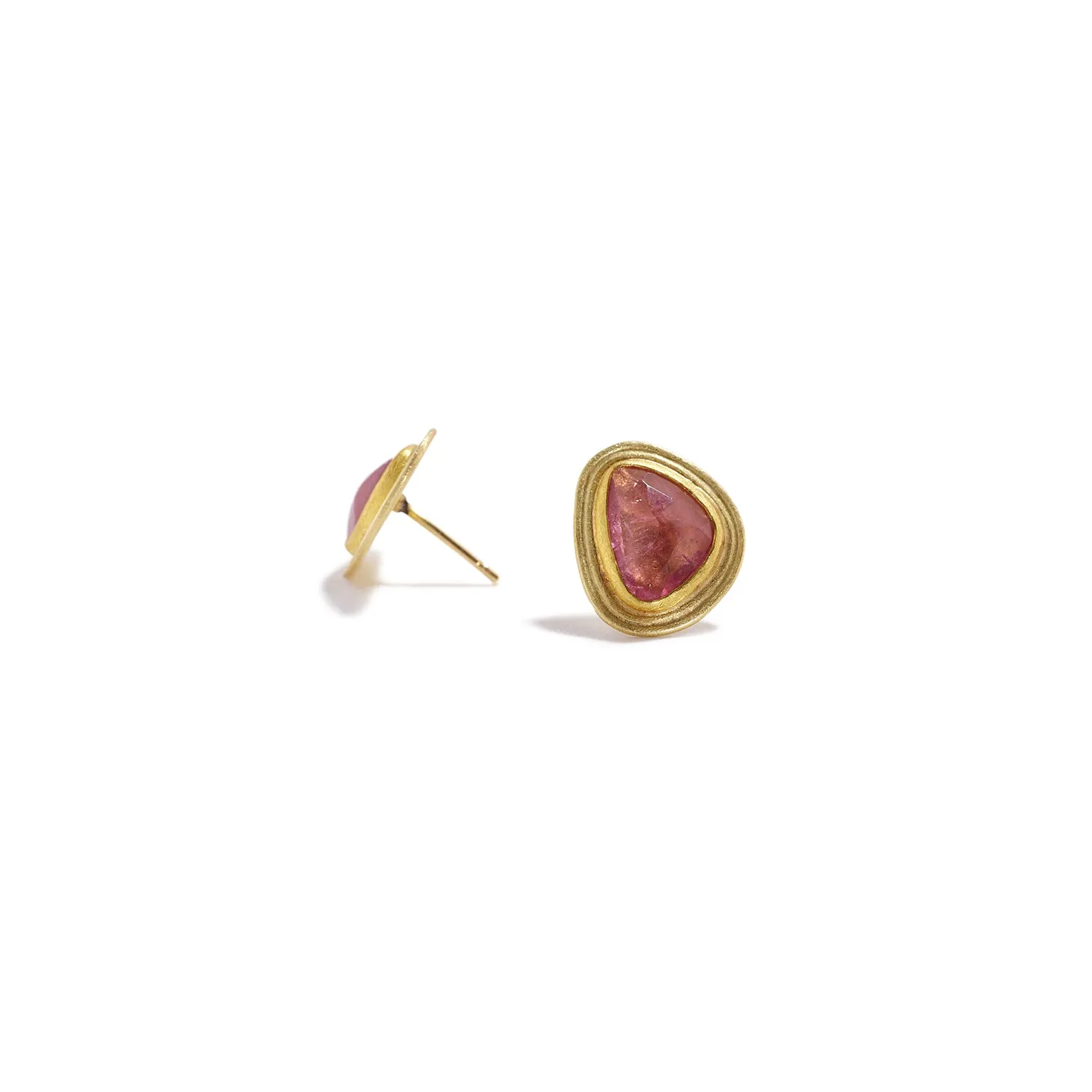 Pink Tourmaline Stud Earrings