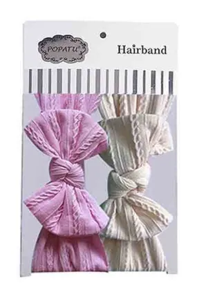 Popatu Baby Girls 2-Piece Elastic Headband Set