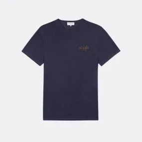 "Out of Office" Linen Villiers T-Shirt (Carbon Blue Washed)