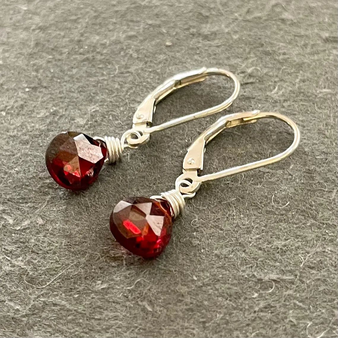 Red Garnet Dangle Earrings