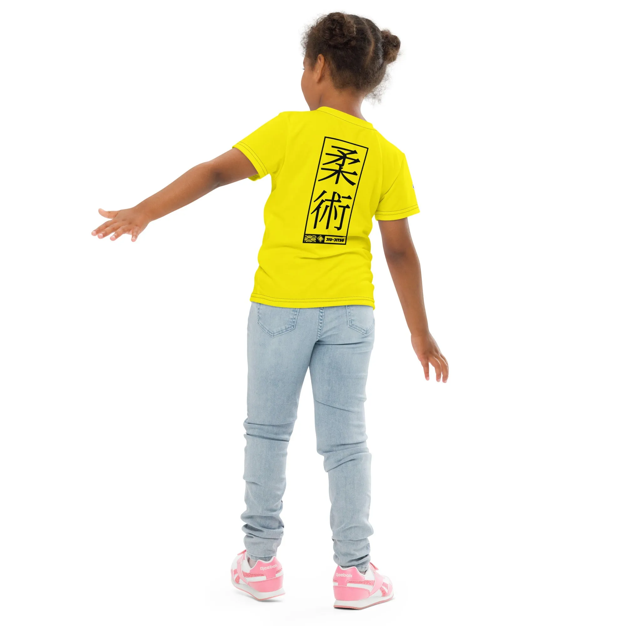 Reliable Comfort: Girl's Short Sleeve Jiu-Jitsu Rash Guard - Golden Sun