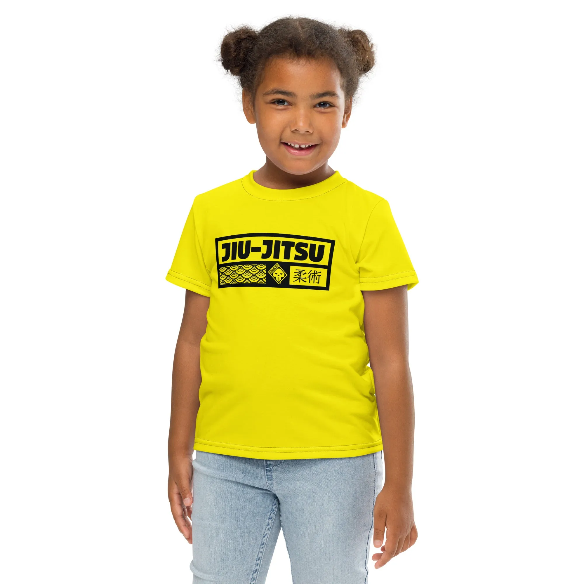 Reliable Comfort: Girl's Short Sleeve Jiu-Jitsu Rash Guard - Golden Sun